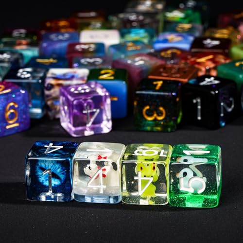 10 Pieces D6 Dice Set Random Color 16mm Polyhedral 6 Sided Dice for RPG and Other Tabletop Games - color: 10pcs D6 Random Color