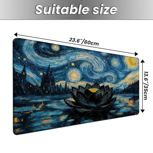 MTG Playmat TCG Card Game Mat Magic The Gathering Play Mat 24x14 Inch - color: Starry Starry Black Lotus