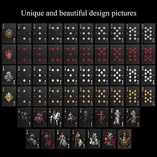 WJPC Waterproof Playing Cards，Plastic Playing Cards,Deck of Cards ，Game and Party Poker Cards (Knight Gold) - color: Knight Gold