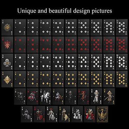 WJPC Waterproof Playing Cards，Plastic Playing Cards,Deck of Cards ，Game and Party Poker Cards (Knight Gold) - color: Knight Gold