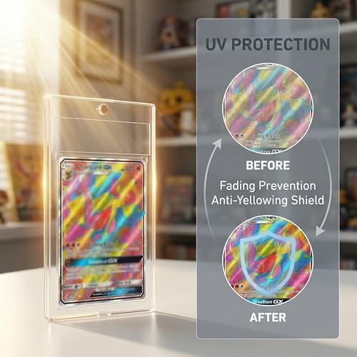 50 Pcs 35 Pt Acrylic Magnetic Card Holders, One Touch Graded Card Slabs | Clear Magnetic Card Cases For Sports, Baseball And Trading Card Storage, Protection, Display And Collecting