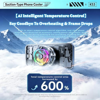 Magnetic Phone Cooler for Gaming, Cell iPhone Cooling Fan Hot Weather, Portable RGB Mobile Enfriador para Celular Case, Ventilador para Telefono ipad Keep Phone Cool, for iPhone/Android Series Phone