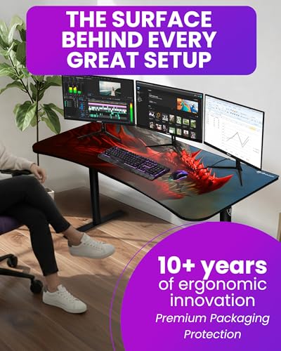 Arozzi Arena Gaming Desk Pad D001 | Full Desk Mouse Pad, Washable Desk Mat, Anti-Slip Rubber Base, Water-Resistant Surface - color: D001