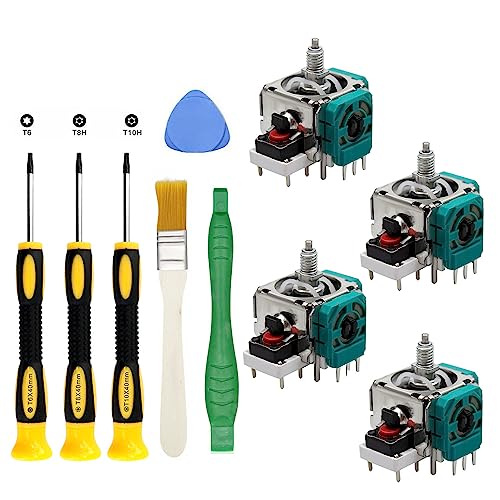 4PCS Analog Joystick Repair Tool Kit for Xbox One Elite Series 2 Controllers, Thumb Sticks Drift Broken Loose Joystick Replacement, T6 T8 T10 Repair Screwdriver Kit for Xbox One Elite 2