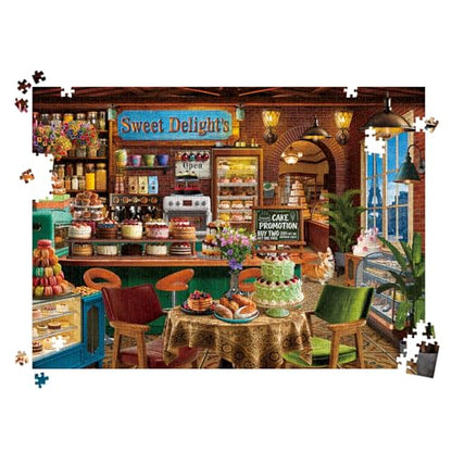 HUADADA Puzzles for Adults 1000 Pieces-Sweet Shop | Eco matte oil print, eye strain relief, tight puzzle piece fit, vibrant colours - color: Sweet Shop