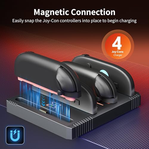 Charging Dock for Nintendo Switch 2 Joy-Con Controllers – Organized Storage Stand for Switch 2 Accessories, Bi-Directional Design, LED Indicators & Overcharge Protection