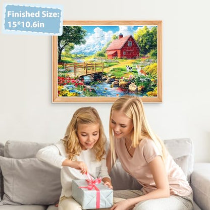 Jeaiciro 100 Piece Puzzles for Kids Ages 4-6 & 8-10, Farm Countryside Jigsaw Puzzle for Kids and Adults Educational Toys Fun Large Pieces Puzzles for Seniors Family Activity Gifts for Kid - size: Countryside Puzzles
