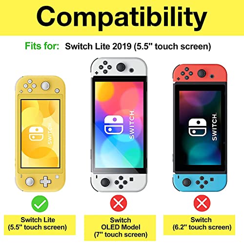 ProCase Flip Cover for Nintendo Switch Lite with 2 Pack Tempered Glass Screen Protectors, Slim Protective Case with Magnetically Detachable Front Cover for Nintendo Switch Lite 2019 -Turquoise - color: Turquoise
