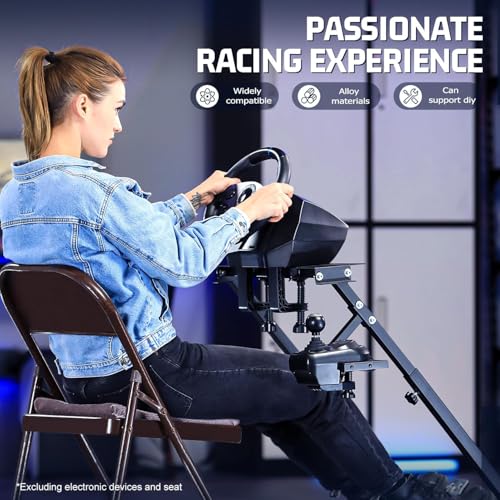 Marada Racing Steering Shifter Mount Racing Wheel Stand Pro Compatible with Logitech G27 G25 G29 G920, Pedals NOT Included Wheel Stand