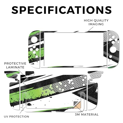 Glossy Glitter Gaming Skin Compatible with Nintendo Switch 2 Console Only - Grunge Green - Premium 3M Vinyl Protective Wrap Decal Cover - Easy to Apply | Crafted in The USA by MightySkins - color: Grunge Green, size: Switch 2 Console Skin Only, style: Glo