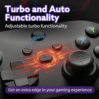 Fosmon 2.4G Wireless Gaming Controller with Hall Effect Triggers For PC | Bluetooth Pro Controller with USB Dongle and Programmable Buttons for Switch 2/1/Lite/OLED/Windows PC/Steam Deck/Android/iOS - color: Midnight Black