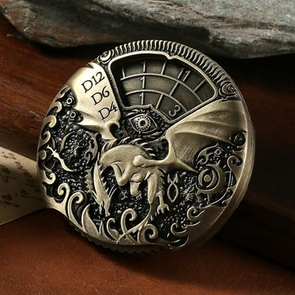 Spinner DND Dice DNDND 7-in-1 Spinner Metal D&D Dice Set with Gorgeous Gift Box for Dungeons and Dragon and Tabletop Game (Brass) - color: Dragon Brass
