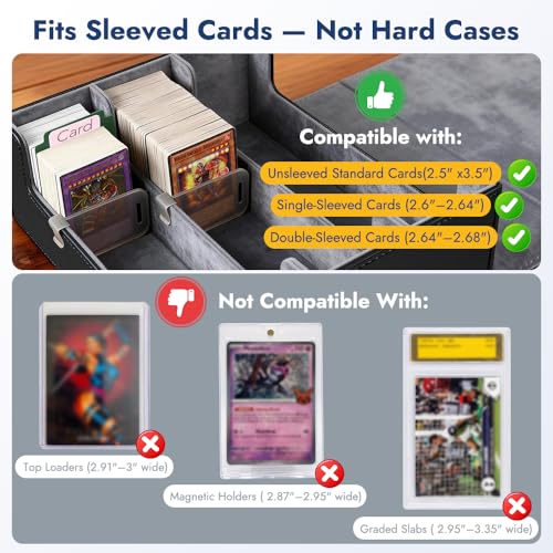 Shintop Card Storage Box for 1800+ Trading Cards, Deck Organizer Case with 24 Dividers, 30 Labels & 3 Supporters, Magnetic Closure Card Collection Holder Fit for Mtg, Yugioh, Tcg