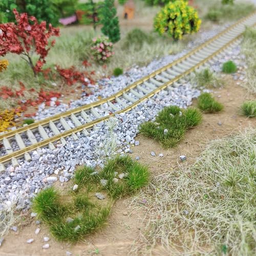 Static Grass Tufts Mat – 8 Peel-and-Play Pre-Cut Patches, Self-Adhesive Turf in Mixed Irregular Shapes for Diorama, Model Railway & Wargaming Terrain (1 Sheet) (Summer Green) - color: Summer Green