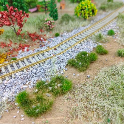 Static Grass Tufts Mat – 8 Peel-and-Play Pre-Cut Patches, Self-Adhesive Turf in Mixed Irregular Shapes for Diorama, Model Railway & Wargaming Terrain (1 Sheet) (Summer Green) - color: Summer Green