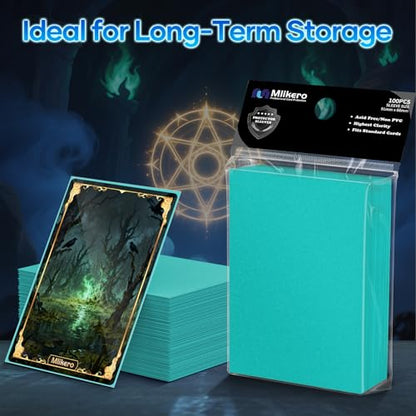 500 Count Card Sleeves, Matte Magic Card Sleeves, Smooth Shuffle & Tear Resistant, Fit for MTG, TCG, CCG (Cyan) - color: Cyan, size: 500 Pack