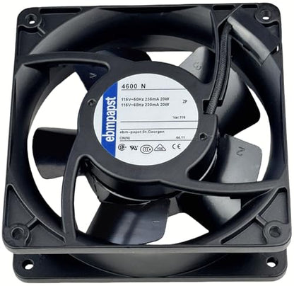 for ebmpapst 4600N Axial Fan，115V 12038 Industrial Cooling Fan All-Metal Heat-Resistant Cooling Fan 4600N, 2-Pin 20W