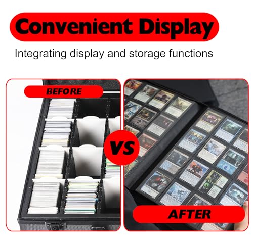 Premium 2000 Pocket Card Binder - 20 Pocket Trading Card Binder with Sleeves Fits 2000 Cards, Ringless Card Album for TCG - Model A，Classic Red - color: 20P - Classic Red