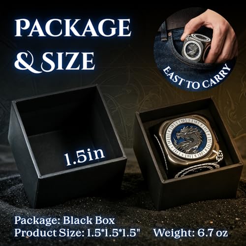 7-in-1 Spinner Dice Cube for D&D, Premium Metal RPG Dice Set with Engraved Fantasy Monsters, Unique Collectible Gift for Dungeons & Dragons Players - color: Spinner Cube Blue