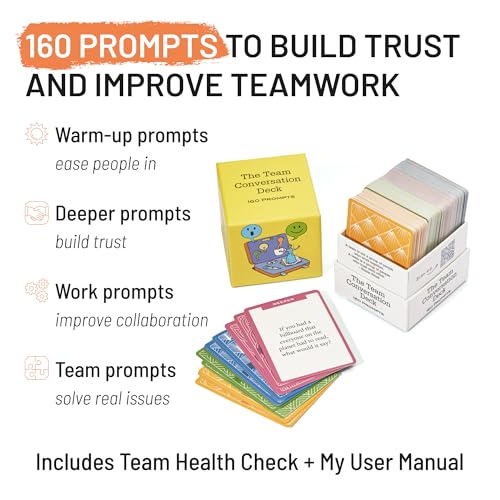 160 Team Building Cards for Managers - Build Trust & Improve Team Performance - 4 Categories from Light Icebreakers to Strategic Team Questions - For Meetings & 1-on-1s | Say This Not That Cards
