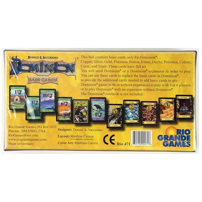 Rio Grande Games Dominion Base Cards Set - 250 Victory, Treasure & Curse Cards, Updated Graphics