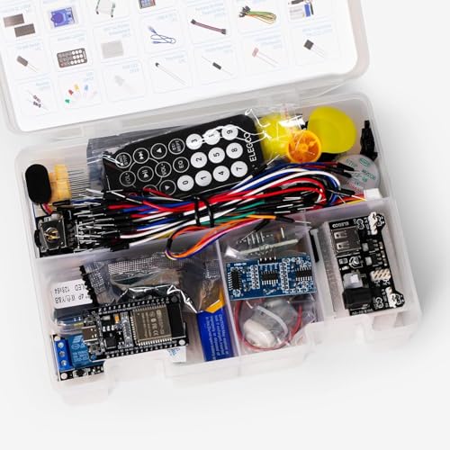 ESP-32 Super Starter Kit with USB-C Dual Core Microcontroller and Development Board, Tutorial, Support AP/STA/AP+STA, CP2102 Chip Compatible with Arduino IDE - size: ESP32 Super Starter Kit(Type C)