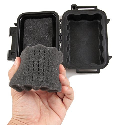 CASEMATIX 5.75" Waterproof Small Hard Case with Customizable Foam for Portable Electronics, Tools and Accessories - Hard Shell Small Plastic Case with Pre-Diced Travel Case Foam Interior - size: 5.75"