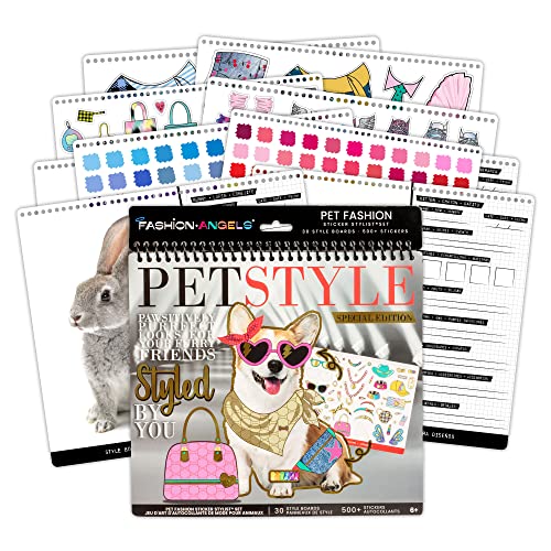Fashion Angels Pet Fashion Sticker Stylist | Includes 30 Style Sheets for Kids Coloringn& Designing Unique Outfits For Your Favorite Animals, Ages 6+ - style: Pet Style