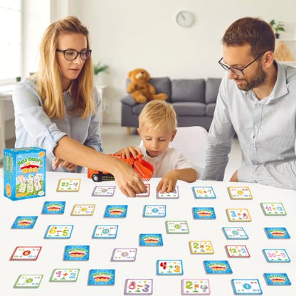 gisgfim 100 PCS Math Memory Matching Game Mathematics Concentration Memory Card Games A Fun & Fast Math Game for Addition Subtraction Multiplication Division Matching Games - style: Math