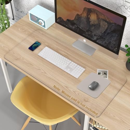 Clear Writing Desk Pad, 23.6’’x13.7” Heat Resistant Waterproof PVC Round Edge Durable Desk Protect Mat, Anti-Static Writing Mat Table Protector - size: 13.7" x 23.6"