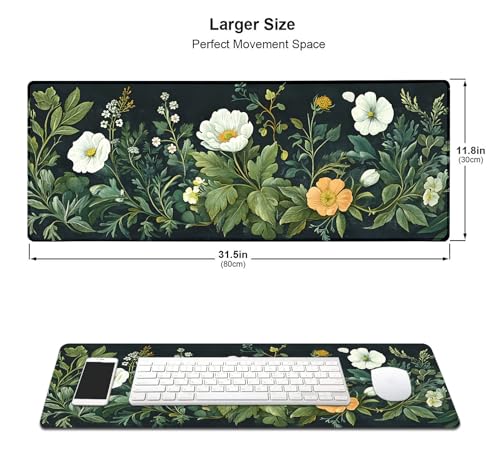 Large Mouse Pad, Desk Mat Computer Keyboard Pad Non-Slip Rubber Base Waterproof with Stitched Edges for Laptop Gaming, Office & Home 31.5 x 11.8 Inch (XL-15) - color: Xl-15
