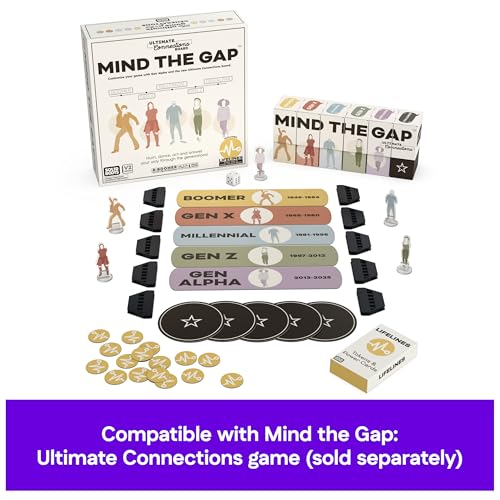 Spin Master Games, SolidRoots Mind the Gap Travel Edition, On-The-Go Trivia Game for the Generations, Family Game Night, Road Trip Activity, 2+ Players, for Ages 8 & Up