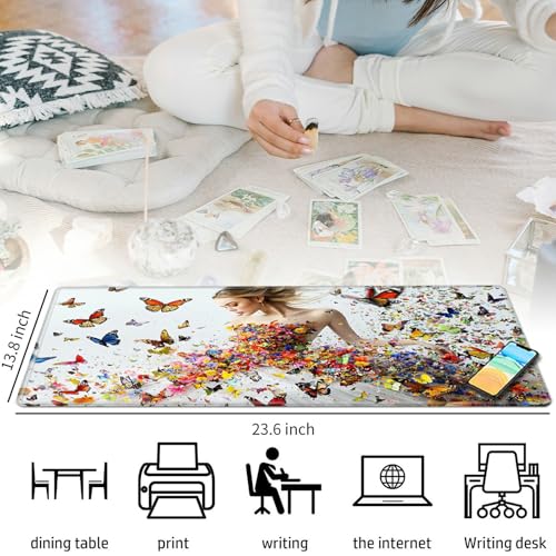 Beautiful Girl for MTG & TCG Playmat Mouse Pad,BFDHGQZC 24" x 14" Game Mat for MTG/RPG/CCG Trading Card Game Playmats Table Mat Perfect for Card Games Video Games Computer Office - color: Beautiful Girl