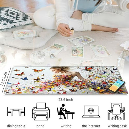 Beautiful Girl for MTG & TCG Playmat Mouse Pad,BFDHGQZC 24" x 14" Game Mat for MTG/RPG/CCG Trading Card Game Playmats Table Mat Perfect for Card Games Video Games Computer Office - color: Beautiful Girl