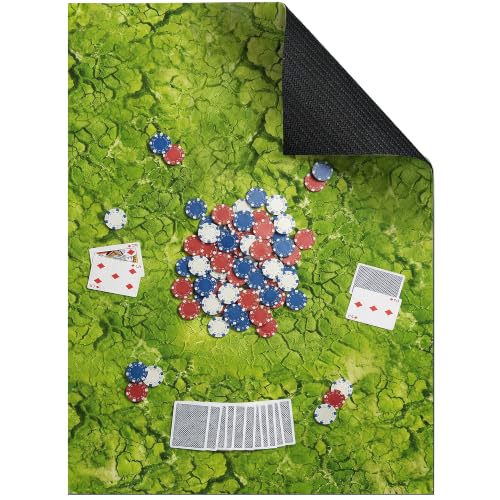 Board Game Mat for Table 31 x 55 Inches, Waterproof Neoprene Gaming Playmat for Mahjong, Poker, Board Games, Card Games, Tile Games, Dominoes & RPG–Large Portable Table Cover (Grass) - color: Grass, size: 31" x 55"