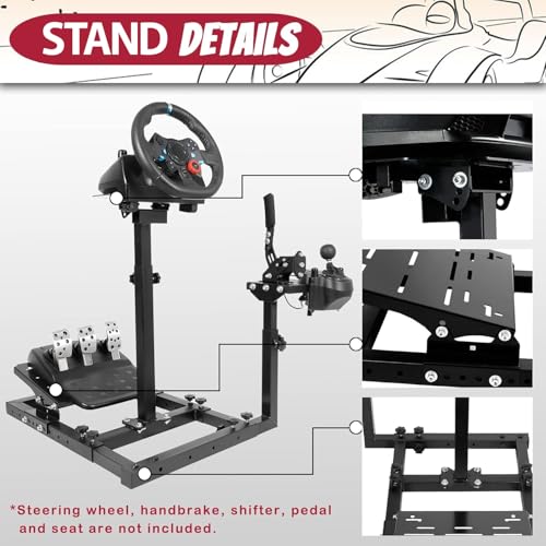 Supllueer Racing Wheel Stand Fit for Logitech G25 G27 G29 G920, for Thrustmaster T300RS T500RS, Racing Simulator Game Stand without Steering Wheel Pedal Shifter