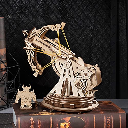 ROKR 3D Wooden Puzzles for Adults, DIY Wooden Ballista Launcher Toys Building Model Kits STEM Projects Toys for Adult