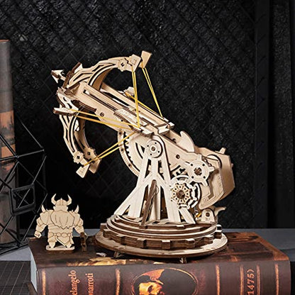 ROKR 3D Wooden Puzzles for Adults, DIY Wooden Ballista Launcher Toys Building Model Kits STEM Projects Toys for Adult