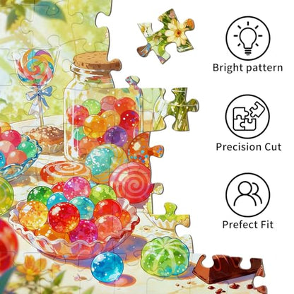 Puzzles for Adults 1000 Pieces, Jigsaw Puzzle for Adults, Fun Challenging Puzzle, Desserts Puzzles Game, Interlock Perfectly No Dust, Gifts for Mother’s Father's Day - color: Desserts