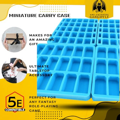 Gargoyle - Miniature Storage Case – 2X 25 and 2X 18 Foam Slot Trays Miniature Carrying Case - Miniatures Carrying Case with Handle - Miniature Case for 50mm Bases - Perfect for Scenery and Monsters - style: 40mm & 50mm Bases