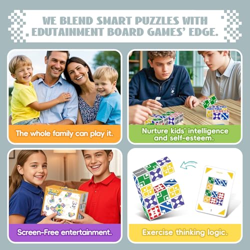 BBnote Matching Puzzle Game for Kids & Adults, Family Board Games Block for Boys & Girls Ages 6-8 8-12, 3+ Player Card Puzzles for Children 6+ Year Olds - size: Edition 1.0: 2-4 players