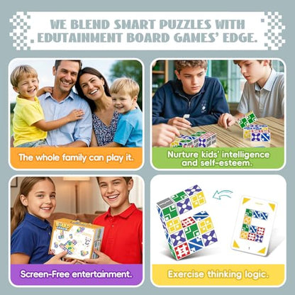 BBnote Matching Puzzle Game for Kids & Adults, Family Board Games Block for Boys & Girls Ages 6-8 8-12, 3+ Player Card Puzzles for Children 6+ Year Olds - size: Edition 1.0: 2-4 players