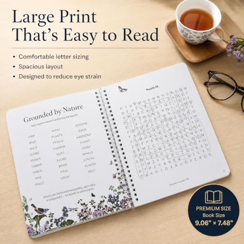 Large Print Word Search Book for Adults - 70 Relaxing & Easy to Read Puzzles for Seniors with Positive Healing Themes - The Perfect Stress-Relieving Brain Game Gift for Mom & Dad
