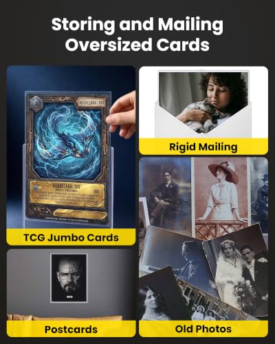 5.4" x 7.5" Jumbo Card Sleeves, Hard Plastic Holders 25 Pack, 39PT | Toploaders Card Protectors Fits up to 5.67x7.64in Oversized Trading Cards & Photos, Archival Safe Rigid PVC Sheets, Blue Tint - size: 5.4 x 7.5 in – Fits Up to 5.67 x 7.64 in