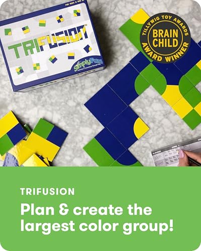 SimplyFun Trifusion – Visual Mapping Strategy Board Game for Kids, 2-4 Players, Ages 8 and Up – Spatial Reasoning, Pattern Recognition & Planning – 30 Min Playtime – STEM Board Game - style: Trifusion