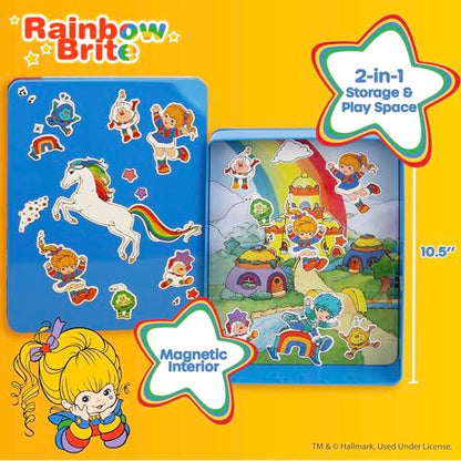 Rainbow Brite Magnetic Playset, 75 Characters & Accessories, Reusable Storage Tin and Play Scene, Fun Toddler Toys, Mess Free Travel Games & Road Trip Essentials, 4 Year Old Girl Birthday Gifts - color: Rainbow Brite