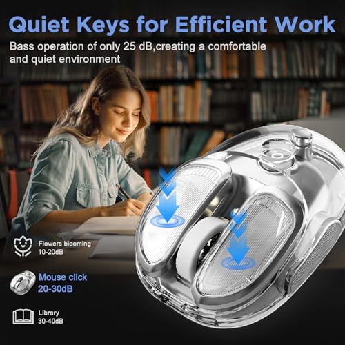 Q9 Wireless Mouse, 2.4G/BT Dual Mode, 4 Adjustable DPI (800-4800), Ultra-Quiet Click, Bluetooth Mouse with RGB Breathing Light, 500mAh Long Battery, Portable for PC/Laptop/Mac/Tablet(Silver) - color: Silver