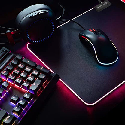 XTREME Multicolor LED RGB Gaming Mouse Pad, 10 Selectable Color Modes, Anti-Slip Surface, Connect Power Connector to USB Port On Devices, Easy-to-Install