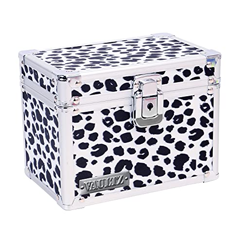 Vaultz Locking Index Card File with Flip Top, Holds 450 4x6 Cards, Black and White Leopard (VZ03974) - color: Black and White Leopard, size: 4 X 6 Inch