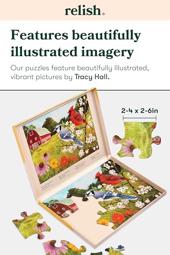Relish Large Piece Puzzles for Seniors, 13 Piece Summer Birds Jigsaw Puzzle, Dementia Products for Elderly - style: Summer Birds